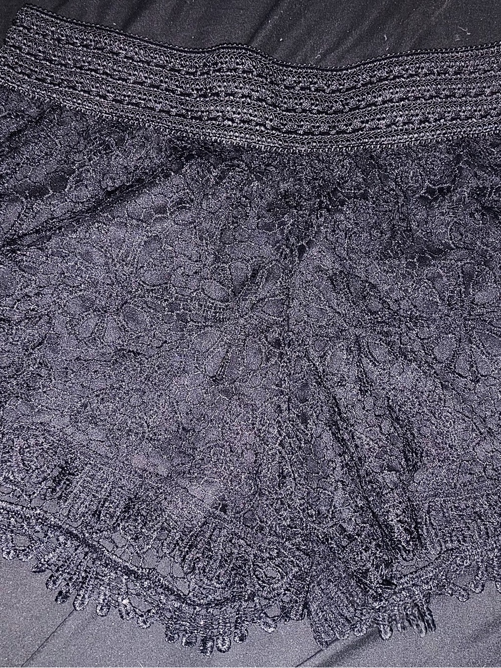 Lace Overlay Shorts - Black